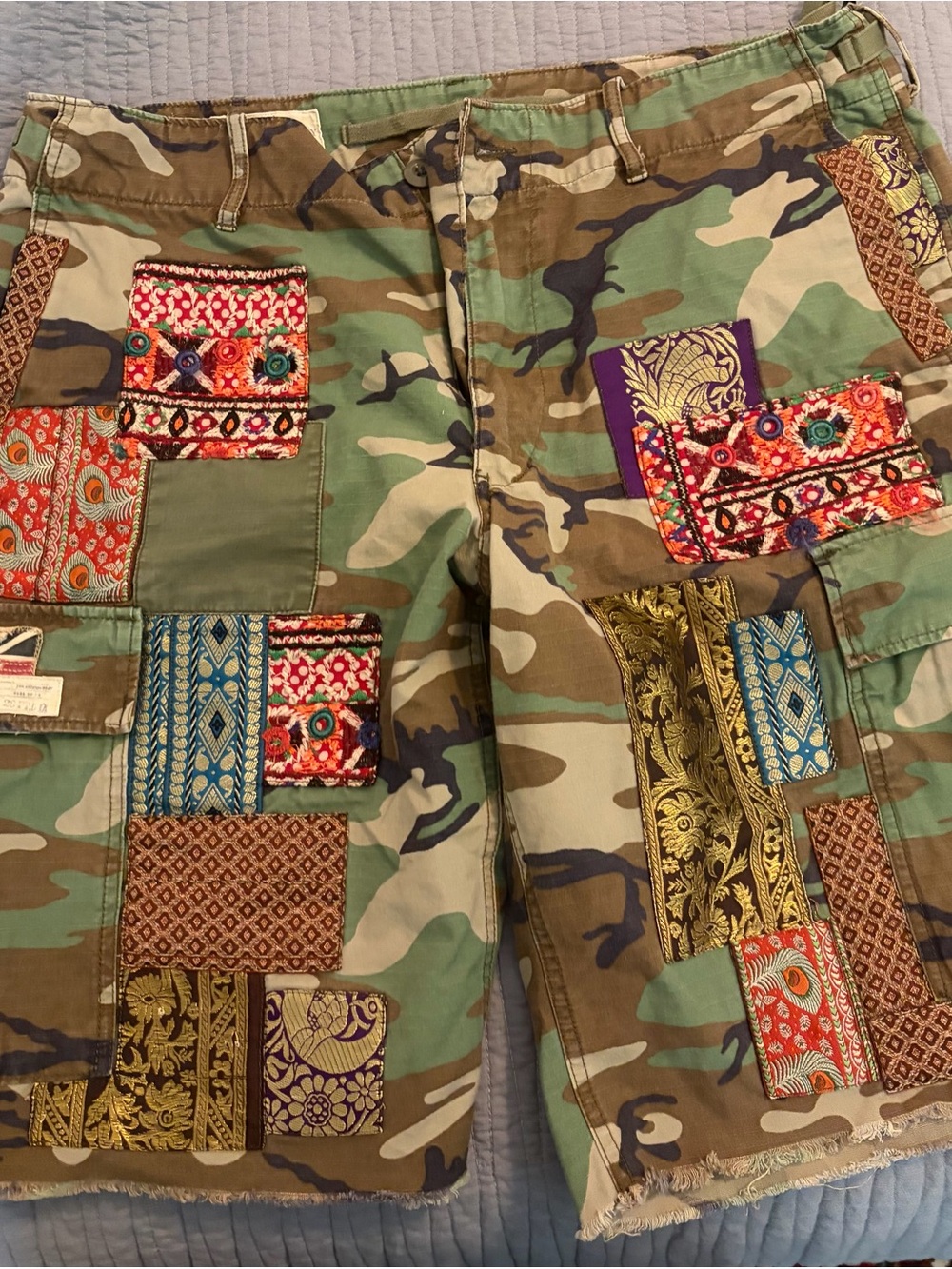 Ralph Lauren Denim & Supply Patchwork Embroidered Camo Cargo Shorts - Multicolor - Picture 5 of 7